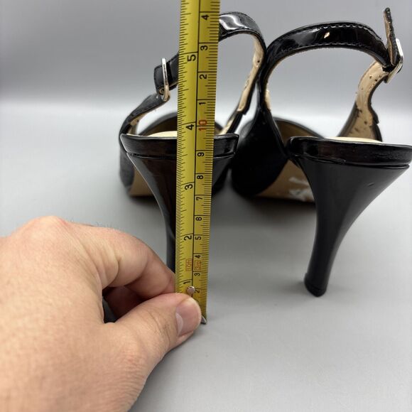 Adrienne Vittadini Pumps Women's Size 7.5 M Black Leather Jiante Ankle Strap - Picture 6 of 13